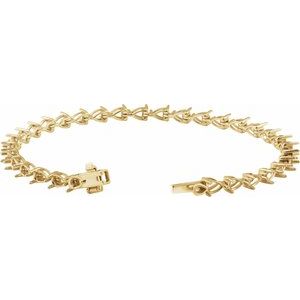 14K Yellow Gold 4.7x3.3 mm Pear Line 7" Bracelet Mounting