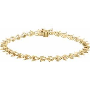 14K Yellow Gold 4.7x3.3 mm Pear Line 7" Bracelet Mounting – image 2