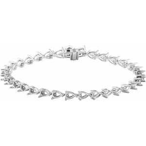 14K White Gold 4.7x3.3 mm Pear Line 7" Bracelet Mounting