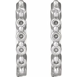 Sterling Silver 1.5 mm Round 12.73 mm Hinged Hoop Earring Mounting – image 2