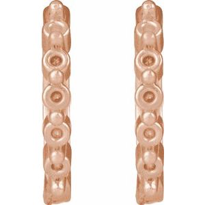 14K Rose Gold 1.5 mm Round 12.73 mm Hinged Hoop Earring Mounting – image 2