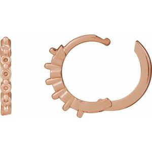 14K Rose Gold 1.5 mm Round 12.73 mm Hinged Hoop Earring Mounting – image 3