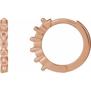 14K Rose Gold 1.5 mm Round 12.73 mm Hinged Hoop Earring Mounting