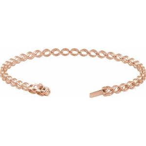 14K Rose Gold 3.6x2.6 mm Oval Line 7" Bracelet Mounting – image 2