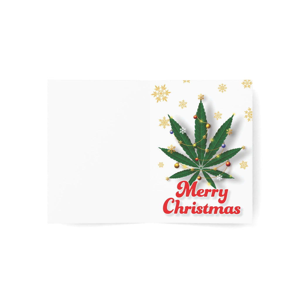 Pot Leaves Merry Christmas Holiday Greeting Cards (1, 10, 30, and 50pcs)