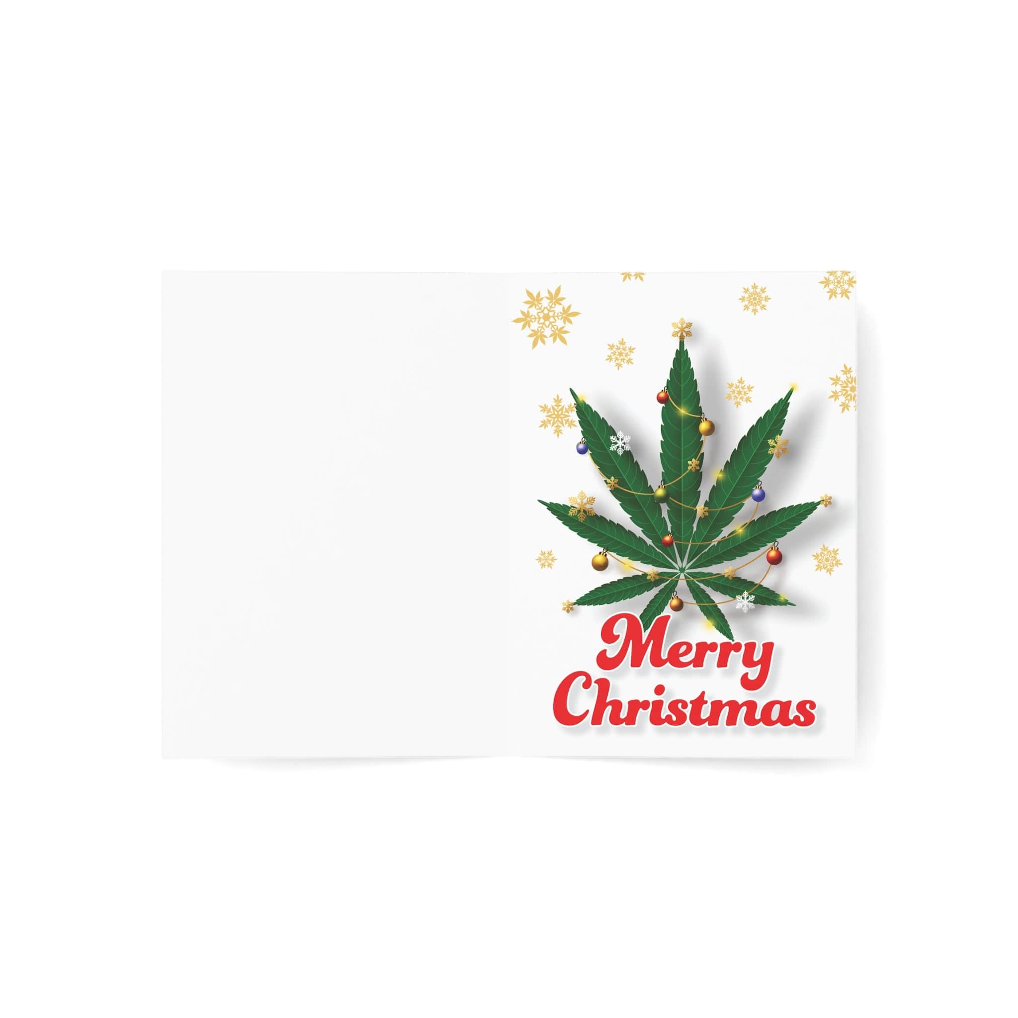 Pot Leaves Merry Christmas Holiday Greeting Cards (1, 10, 30, and 50pcs)