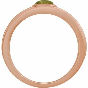 14K Rose Gold 5x3 mm Natural Peridot Cabochon Ring
