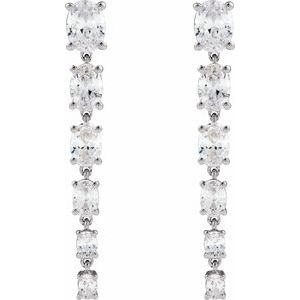 14K White Gold 3 1/4 Lab-Grown Diamond Earrings – image 2