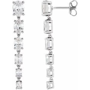 14K White Gold 3 1/4 Lab-Grown Diamond Earrings