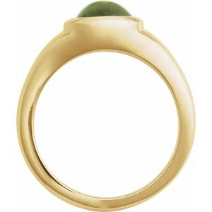 14K Yellow Gold 8x6 mm Natural Peridot Ring