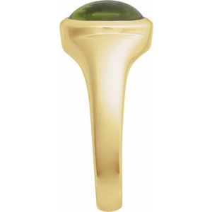 14K Yellow Gold 8x6 mm Natural Peridot Ring