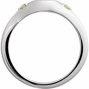 Platinum Engravable Natural Peridot Signet Ring