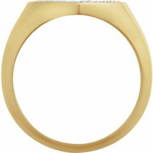 Pavé-Style Heart Signet Ring