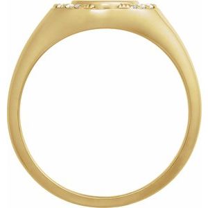 Engravable Accented Signet Ring