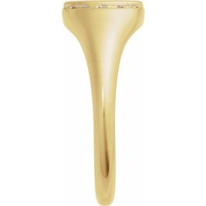 Engravable Accented Signet Ring