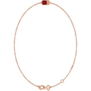 14K Rose Gold Lab-Grown Ruby 6 1/2-7 1/2" Bracelet – image 2