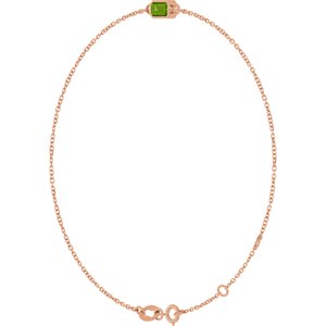 14K Rose Gold Natural Peridot 6 1/2-7 1/2" Bracelet – image 2