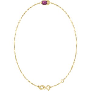 14K Yellow Gold Natural Pink Tourmaline 6 1/2-7 1/2" Bracelet – image 2