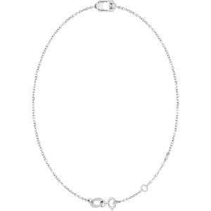 14K White Gold 5x3 mm Emerald Bezel-Set 6 1/2-7 1/2" Bracelet Mounting – image 4