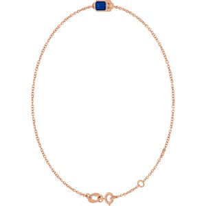 14K Rose Gold Natural Blue Sapphire 6 1/2-7 1/2" Bracelet – image 2