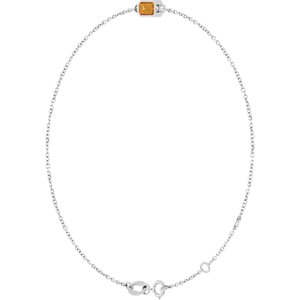 14K White Gold Natural Citrine 6 1/2-7 1/2" Bracelet – image 2