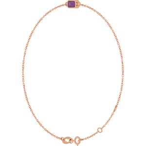 14K Rose Gold Lab-Grown Alexandrite 6 1/2-7 1/2" Bracelet – image 2