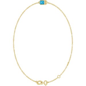 14K Yellow Gold Natural Aquamarine 6 1/2-7 1/2" Bracelet – image 2
