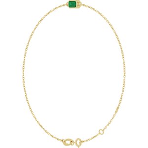 14K Yellow Gold Natural Emerald 6 1/2-7 1/2" Bracelet – image 2