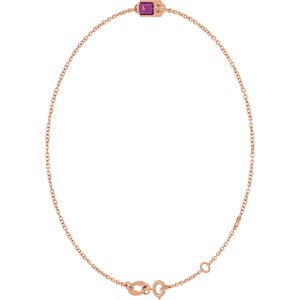 14K Rose Gold Natural Pink Tourmaline 6 1/2-7 1/2" Bracelet – image 2