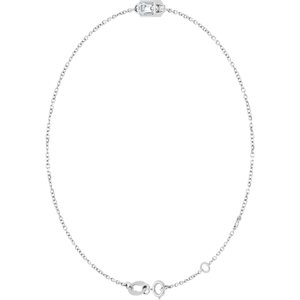 14K White Gold 5x3 mm Emerald Bezel-Set 6 1/2-7 1/2" Bracelet Mounting – image 3