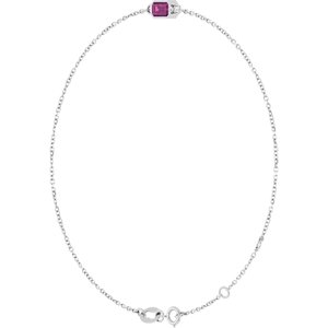 14K White Gold Natural Pink Tourmaline 6 1/2-7 1/2" Bracelet – image 2