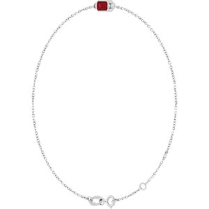 14K White Gold Natural Ruby 6 1/2-7 1/2" Bracelet – image 2