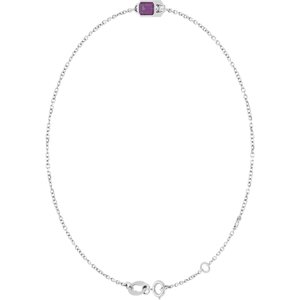 14K White Gold Lab-Grown Alexandrite 6 1/2-7 1/2" Bracelet – image 2