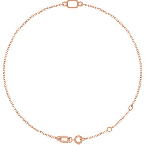 14K Rose Gold 5x3 mm Emerald Bezel-Set 6 1/2-7 1/2" Bracelet Mounting – image 2