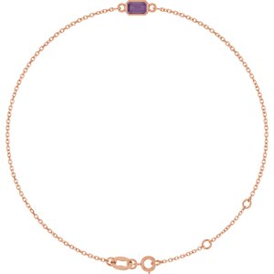 14K Rose Gold Lab-Grown Alexandrite 6 1/2-7 1/2" Bracelet