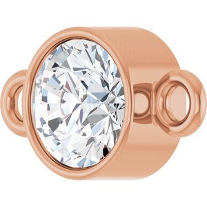 14K Rose Gold 1/4 CT Lab-Grown Diamond Bezel-Set Link