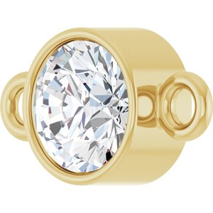 14K Yellow Gold 1/4 CT Lab-Grown Diamond Bezel-Set Link