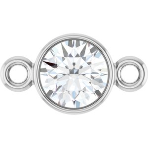 Platinum 1/4 CT Natural Diamond Bezel-Set Link
