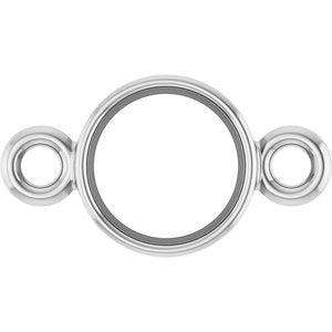 18K White Gold 4 mm Round Bezel-Set Link