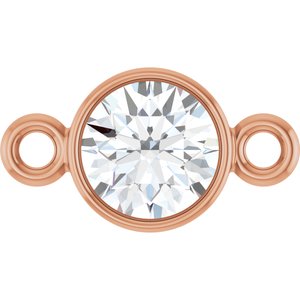14K Rose Gold 1/4 CT Lab-Grown Diamond Bezel-Set Link