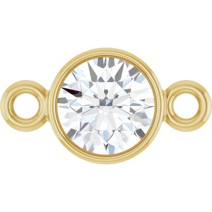 14K Yellow Gold 1/4 CT Lab-Grown Diamond Bezel-Set Link