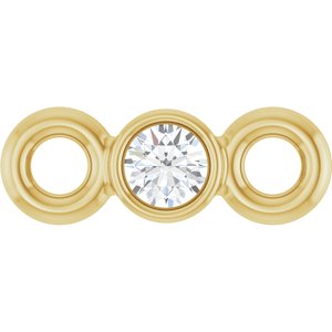 14K Yellow Gold .015 CT Lab-Grown Diamond Bezel-Set Link