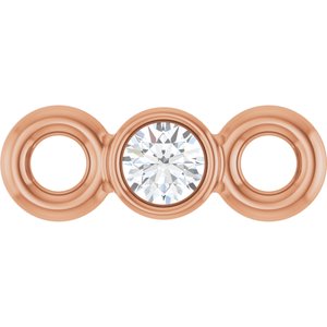 14K Rose Gold .015 CT Lab-Grown Diamond Bezel-Set Link
