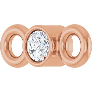 14K Rose Gold .015 CT Lab-Grown Diamond Bezel-Set Link