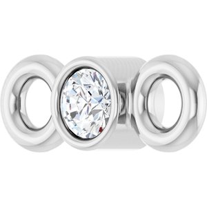 14K White Gold .015 CT Lab-Grown Diamond Bezel-Set Link
