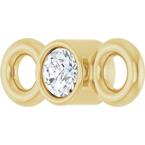 14K Yellow Gold .015 CT Lab-Grown Diamond Bezel-Set Link