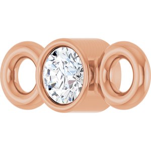 14K Rose Gold .02 CT Lab-Grown Diamond Bezel-Set Link