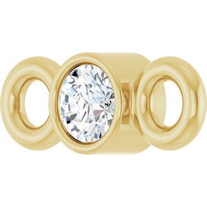 14K Yellow Gold .02 CT Lab-Grown Diamond Bezel-Set Link