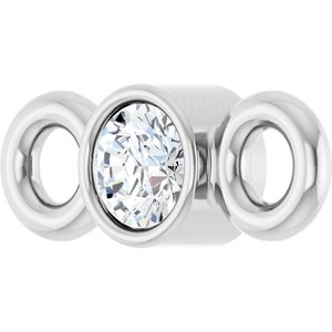 14K White Gold .02 CT Lab-Grown Diamond Bezel-Set Link