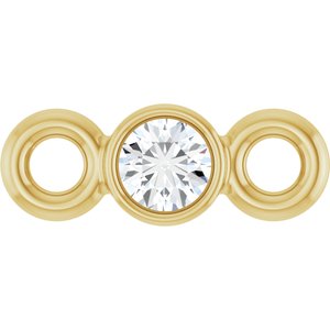 14K Yellow Gold .02 CT Lab-Grown Diamond Bezel-Set Link